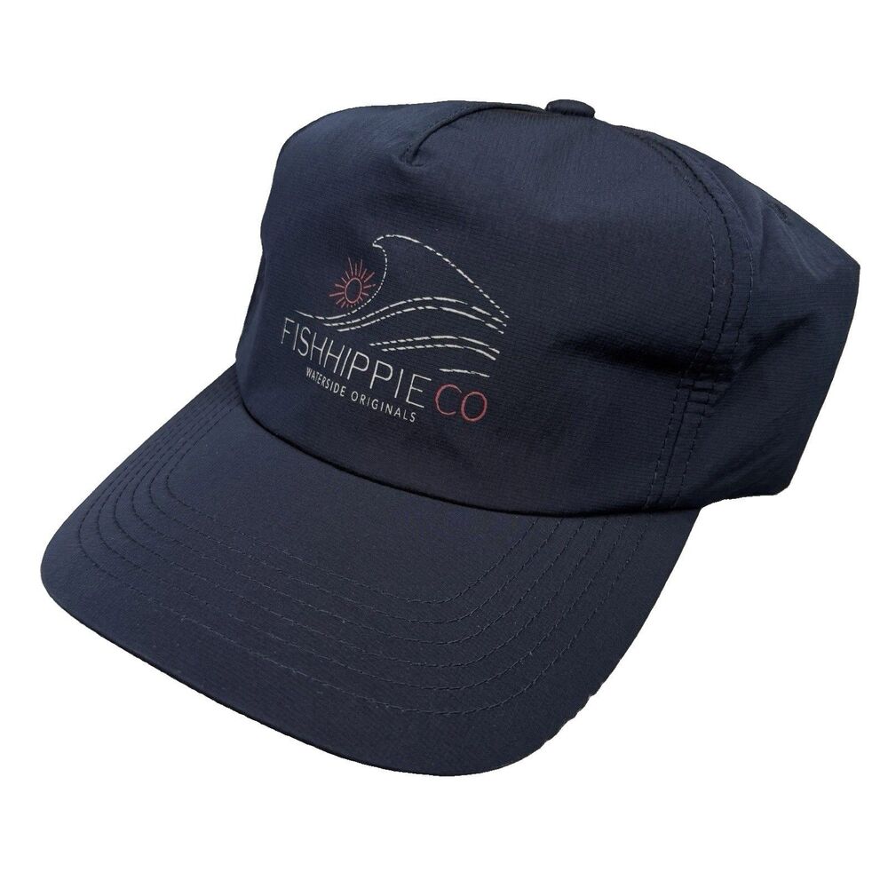 Fish Hippie Hat Cap Strapback Navy‎ Adjustable 5-Panel Performance Fishing NWT